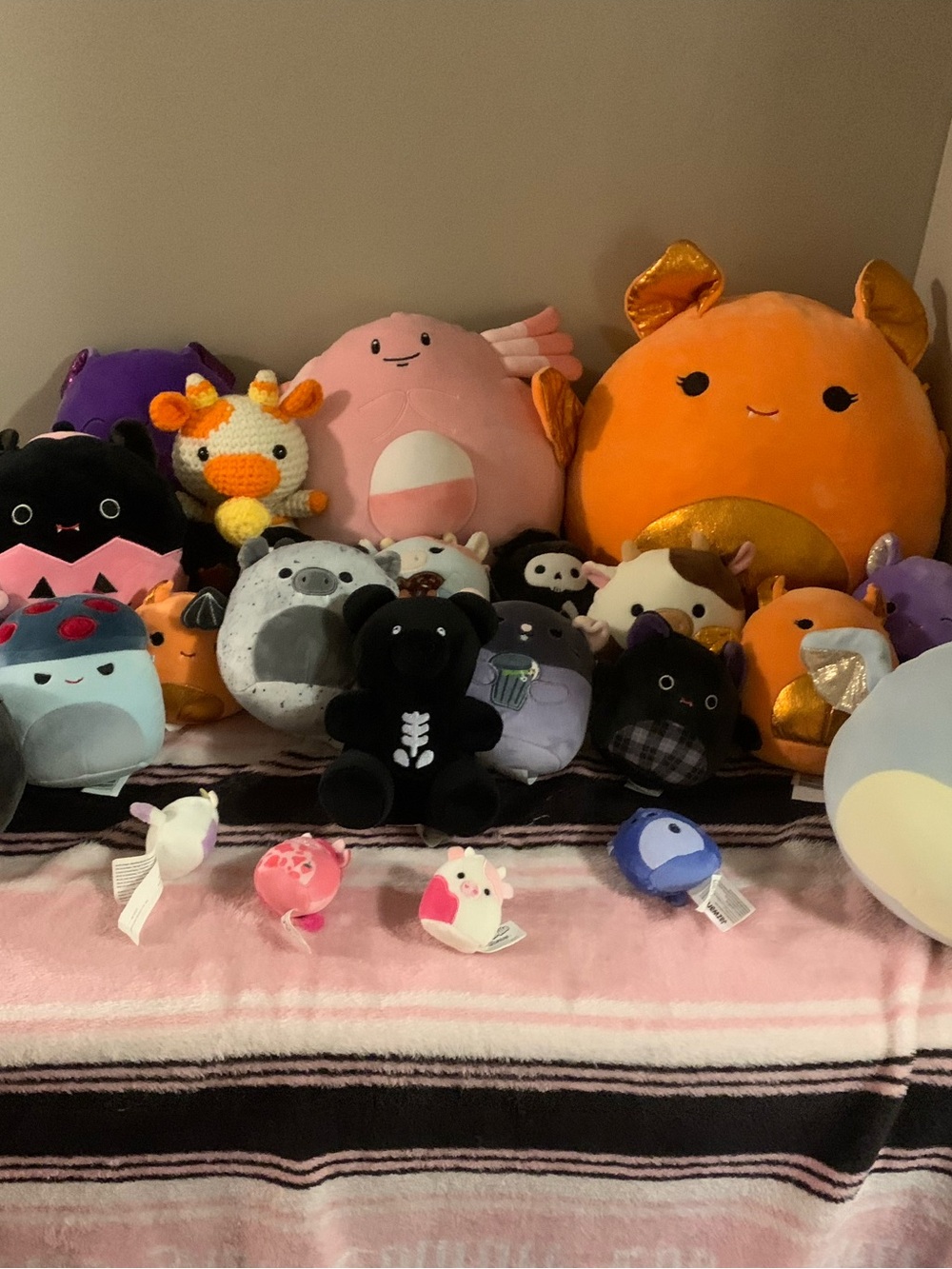Plush Stuffed Animal - Orange, Pink, Black, Purple, White squishmallow